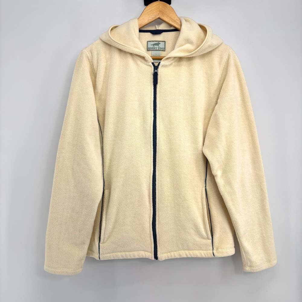 HORNY TOAD (Now
Toad&Co) Y2K Women Fleece Zip Hoodie Gorpcore Outdoor Cozycore L